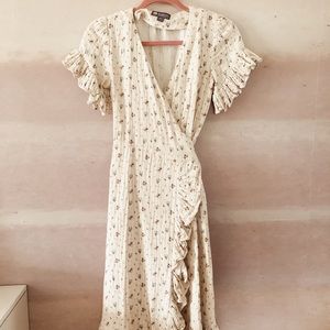 Floral wrap midi dress